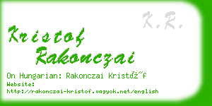 kristof rakonczai business card